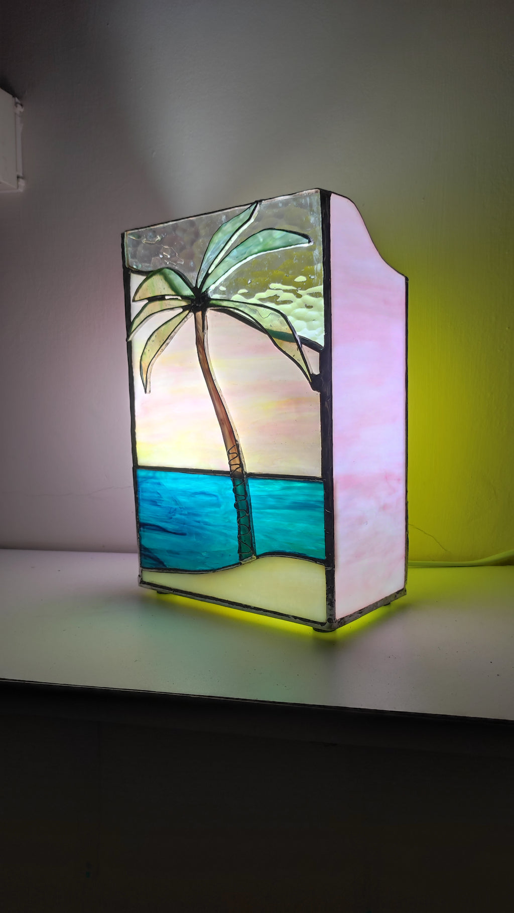 Palm Original Stained Glass Light Artwork