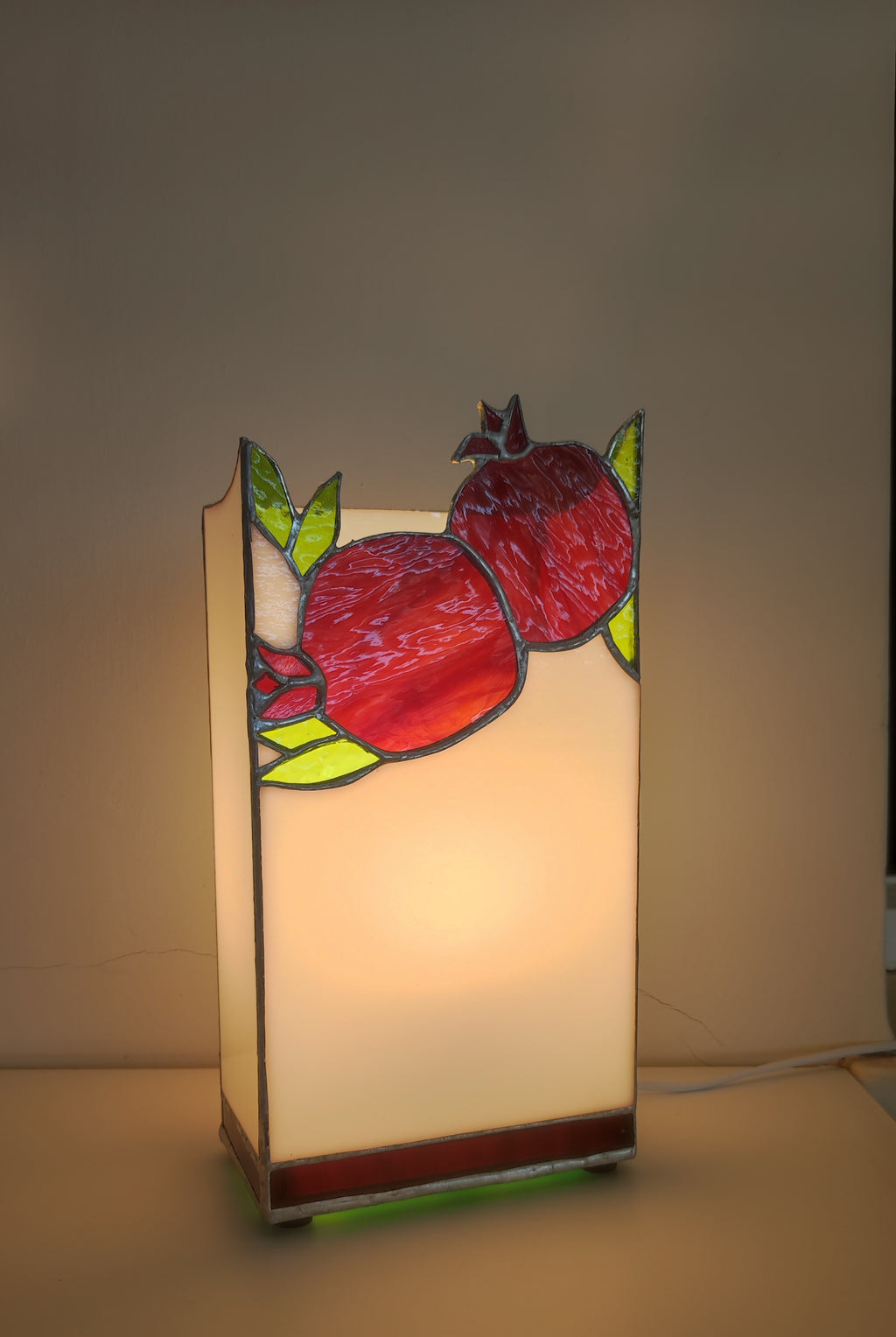 Pomegranate Stained Glass Table Lamp