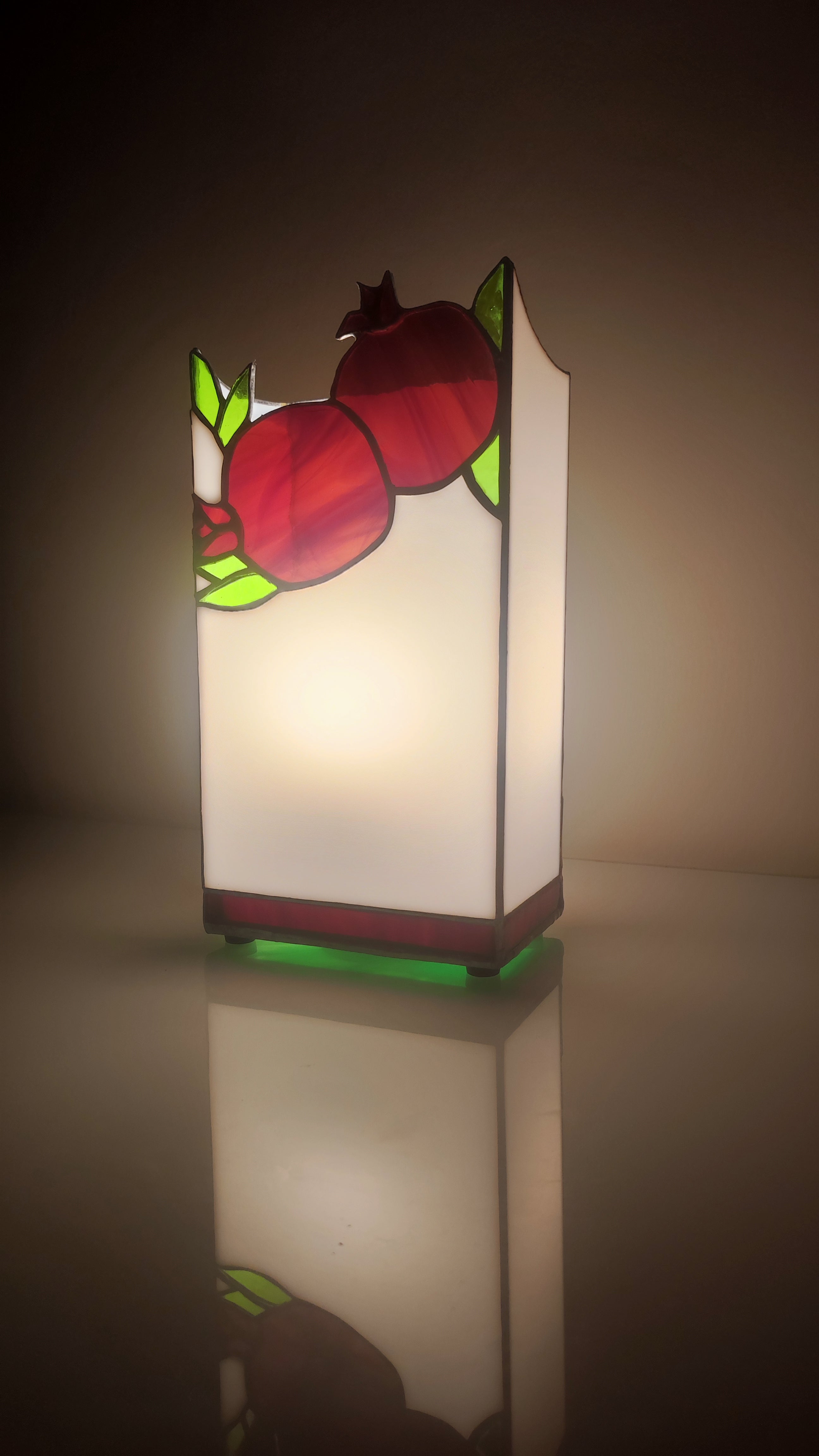 Pomegranate Stained Glass Table Lamp