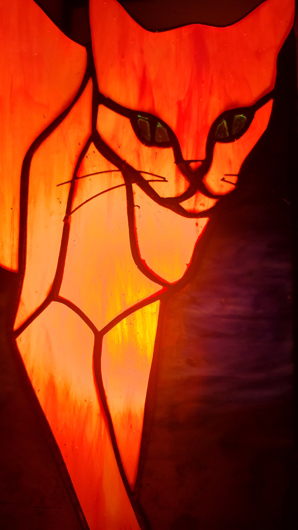 Ginger cat Stained Glass Table Lamp