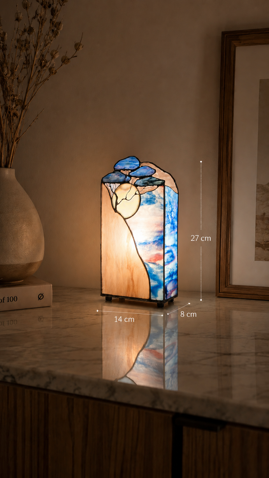 Moonlight Stained Glass Table Lamp