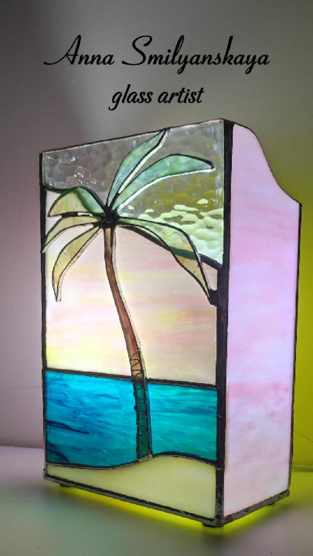 Palm Original Stained Glass Light Artwork