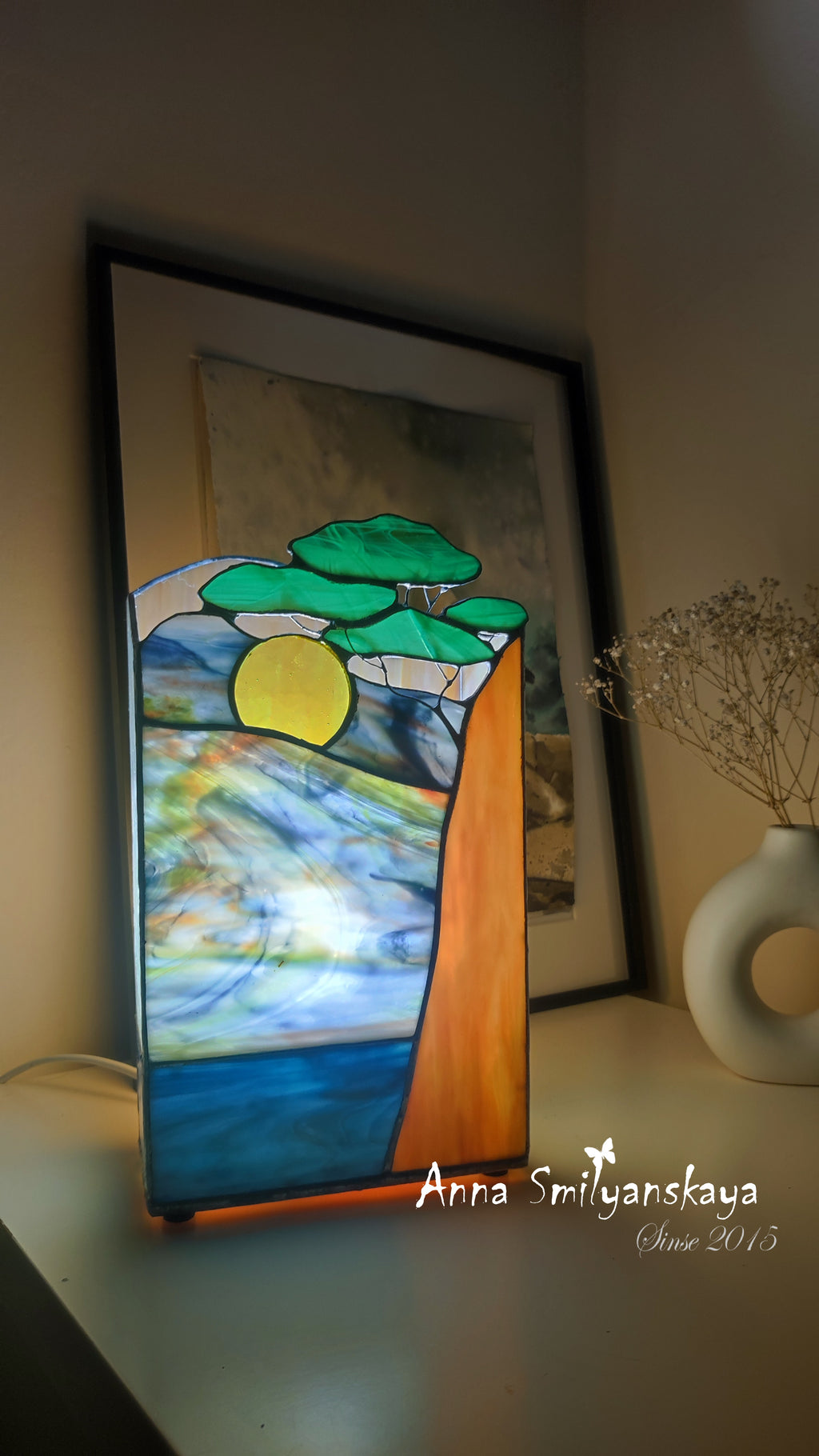 Sunny day Original Stained Glass Light Artwork