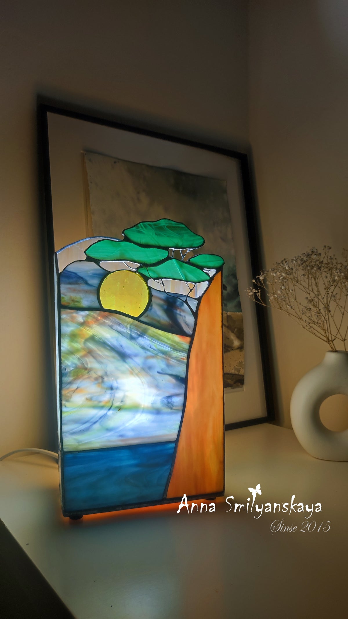 Sunny day Original Stained Glass Light Artwork
