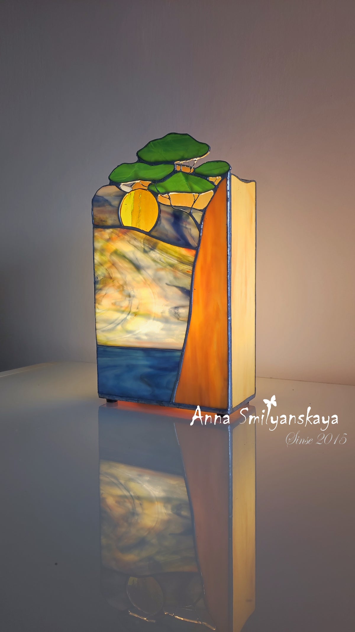 Sunny day Original Stained Glass Light Artwork