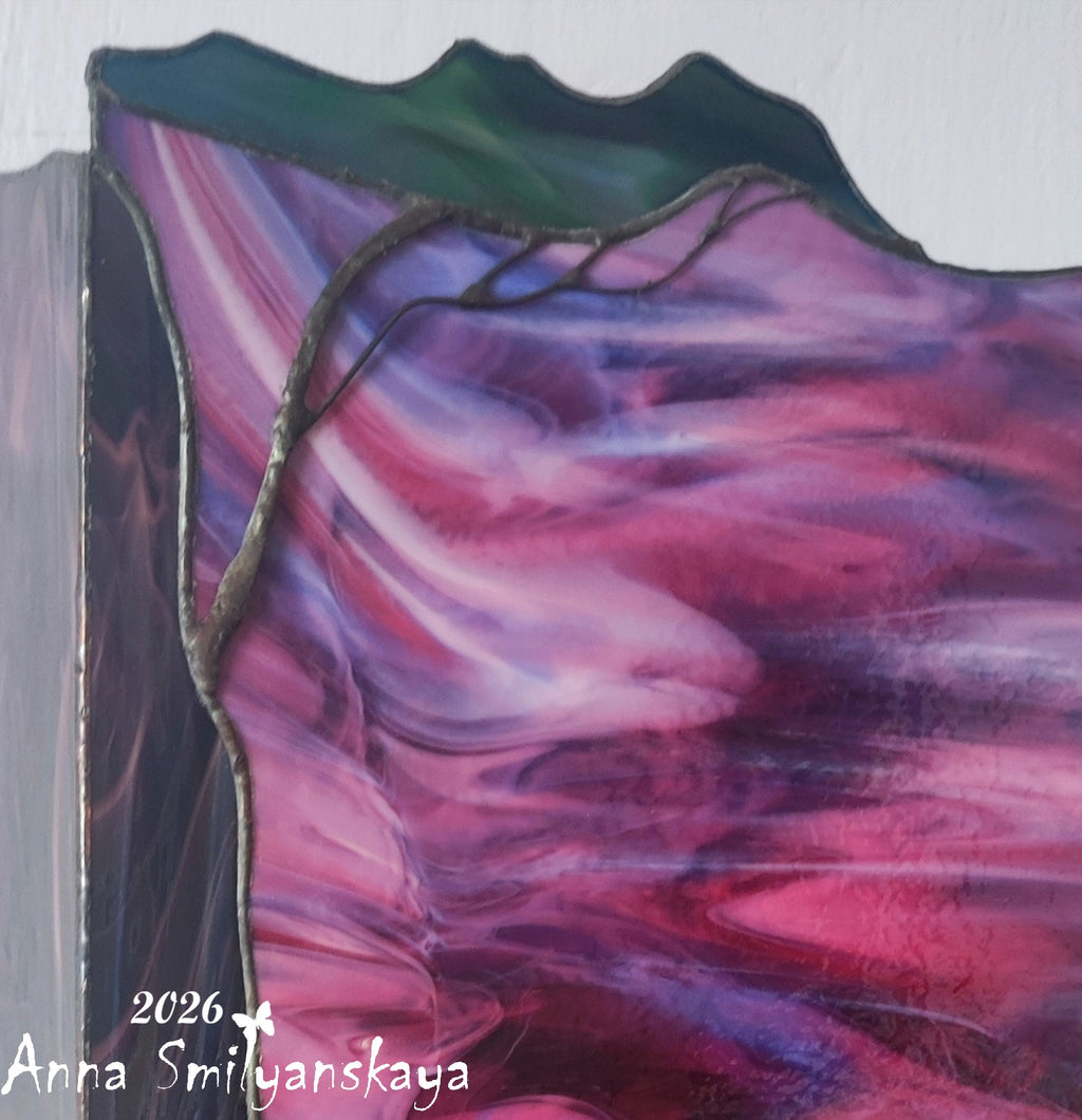 Ruby Sunset Original Stained Glass Light Artwork