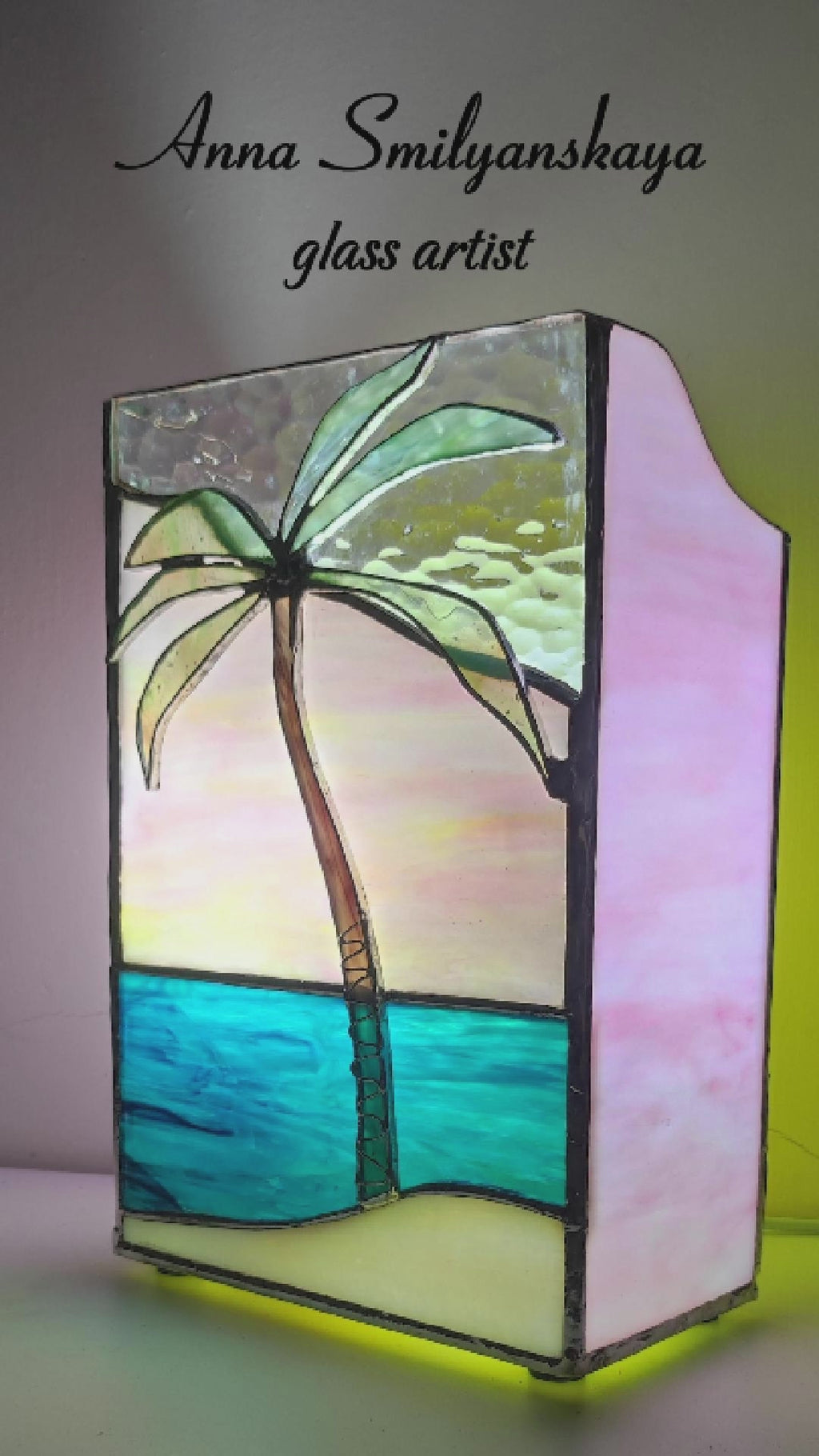 Palm Original Stained Glass Light Artwork